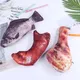 Pig's trotters drumstick Carp Pen Bag Realistic Fish Shape Make-up Pouch Pen Pencil Case With Zipper