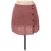 H&M Casual Skirt: Red Chevron/Herringbone Bottoms - Women's Size 18