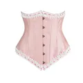 Vintage pink embroidery Female Underbust Corset Wide Belt Women Slimming Waistband Elastic Corsets