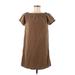 H&M Casual Dress - Mini High Neck Short sleeves: Brown Print Dresses - Women's Size 6