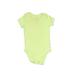 The Honest Co. Short Sleeve Onesie: Green Solid Bottoms - Size 6-9 Month