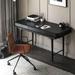 Recon Furniture 55.12" Black Rectangular Solid Wood Desk,2-drawer | Wayfair Desks0319TB5136647002811RFBlack140