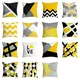 Yellow Black Geometric Pattern Square Cushion Cover Pillow Case Polyester Throw Pillows Cushions For