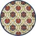 Gray Round 8' Area Rug - Canora Grey Runner Eleah Floral Flatweave Area Rug in Blue/Multicolor Polypropylene | Wayfair