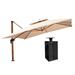 Arlmont & Co. Jetton 144" Cantilever Umbrella w/ Crank Lift Counter Weights Included in Brown | 108 H x 144 W x 144 D in | Wayfair