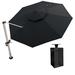 Arlmont & Co. Kris 156" Cantilever Umbrella w/ Crank Lift Counter Weights Included, Polyester in Black | 108 H x 156 W x 156 D in | Wayfair