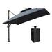 Arlmont & Co. 120" Outdoor Double Top Square Deluxe Patio Umbrella w/ Base in Ground in Gray | Wayfair 77F70222B13842AE8F13A70188DB6129