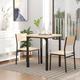 17 Stories 3 Piece Dining Set Dining Table Set Kitchen Table & Chairs Dining Room Set Wood/Metal in Black/Brown | Wayfair