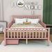 Red Barrel Studio® Aytan Wood Platform Bed w/ Two Storage Drawers & Headboard in Pink | 36 H x 58 W x 78 D in | Wayfair