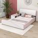 Latitude Run® Eleisa Full Size PU Platform Bed w/ Storage Nightstand Wood & /Upholstered/Faux leather in Pink | 36 H x 73 W x 81 D in | Wayfair