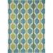 Blue/Green 130 x 93 x 0.25 in Area Rug - Winston Porter Rectangle Rizvana Machine Woven 7'9" x 10'10" Polyethylene Area Rug in Blue/Yellow/Green | Wayfair