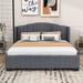 Ivy Bronx Leighana Wingback Storage Bed Wood & /Upholstered/Linen in Gray | 44 H x 66 W x 87 D in | Wayfair E769A2589DE94FA797600D6352EBFD61