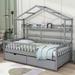 Harper Orchard Manosque House Beds Storage Bed in Gray | 70 H x 42 W x 77 D in | Wayfair AC0C72F888C442E4B065F39DFAA331CB