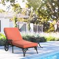 Darby Home Co Aluminum Adjustable Chaise Lounge Chair, Folding 4-Position Patio Recliner, Wheels, Armrests, Side Table, Cushion For Poolside | Wayfair