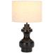 Alcott Hill® Nedra Solid Wood Table Lamp Solid Wood/Fabric in Black/Brown/White | 20 H x 12 W x 12 D in | Wayfair 23FE7225313940C29AA964A7B0027C6F