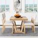 Red Barrel Studio® Rustic 5-Piece Dining Table Set w/ 4 Upholstered Chairs, 59-Inch Rectangular Dining Table w/ Trestle Table Base, Walnut | Wayfair