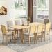 Wildon Home® Rustic Extendable 84Inch Dining Table Set w/ 24Inch Removable Leaf, 6 Upholstered Armless Dining Chairs & 2 Padded Arm Chairs, 9 Pieces | Wayfair