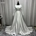 Abito da sposa A maniche lunghe taglie forti raso Vestido De Novia 2022 abito da sposa su misura A