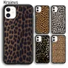 Krajeans Animal Print Cheetah custodia per telefono nera e marrone per iPhone 15 SE2020 14 6 7 8