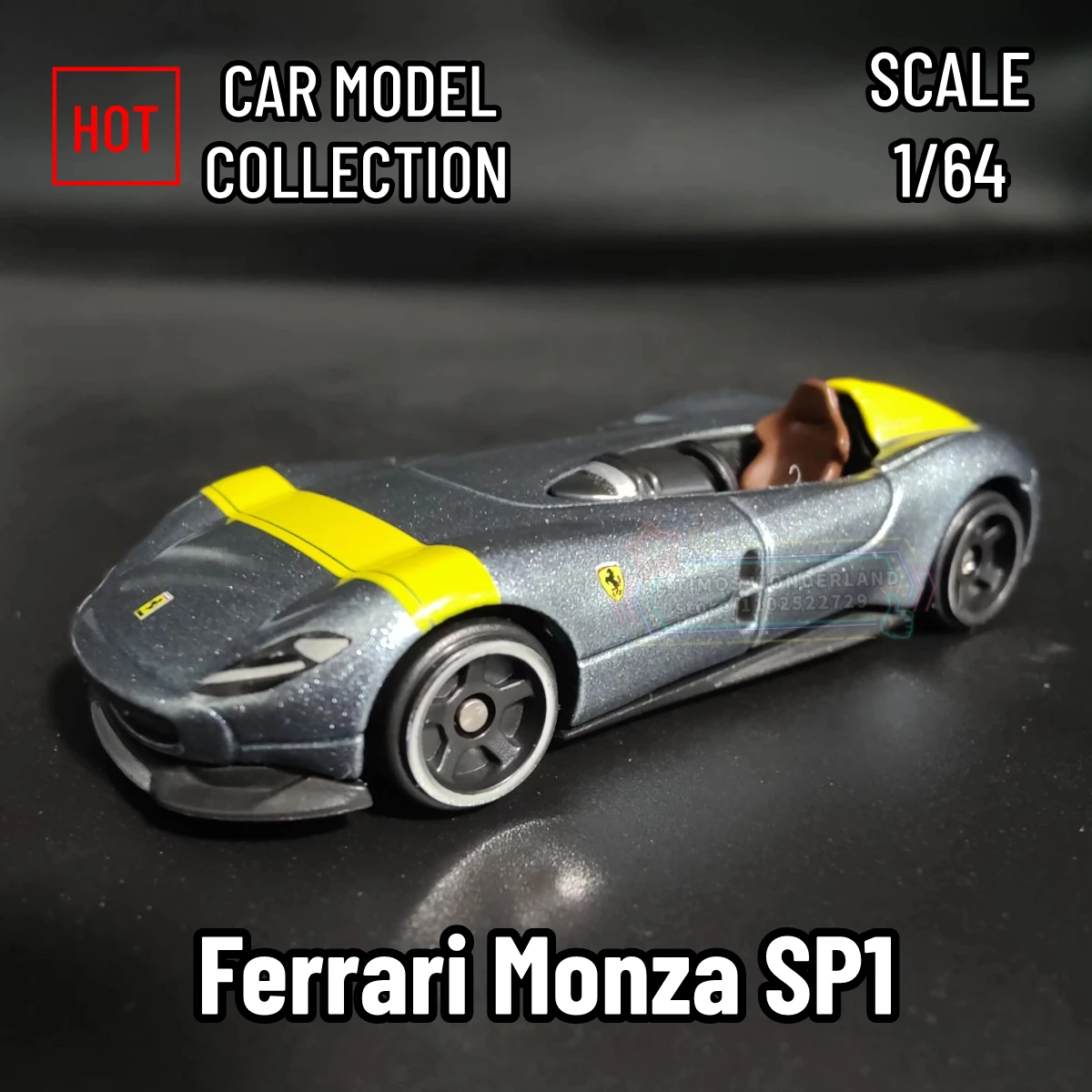 1/64 Ferrari Monza Sp1 Replik Mini Auto Modell Maßstab Miniatur Kunst Druckguss Fahrzeug Figur Sammlung Hobby Lifestyle Kind Geschenk Spielzeug
