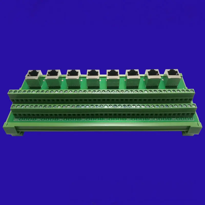 RJ45 Transfer Terminal Block Transfer Board Netzwerk Port Transfer Terminal Netzwerk Kabel Modul Rack DIN Schiene Installation Image