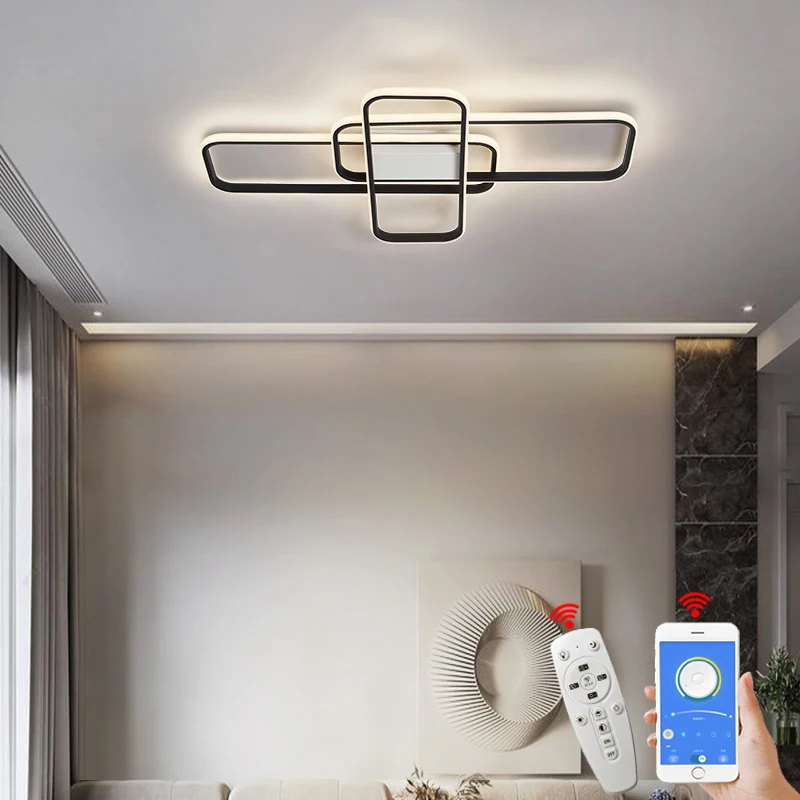 Moderne Led Decke Lichter Lampe Für Wohnzimmer Schlafzimmer Studie Zimmer Indoor AC85-265V Schwarz oder Gold Farbe Decke Lampe Beleuchtung