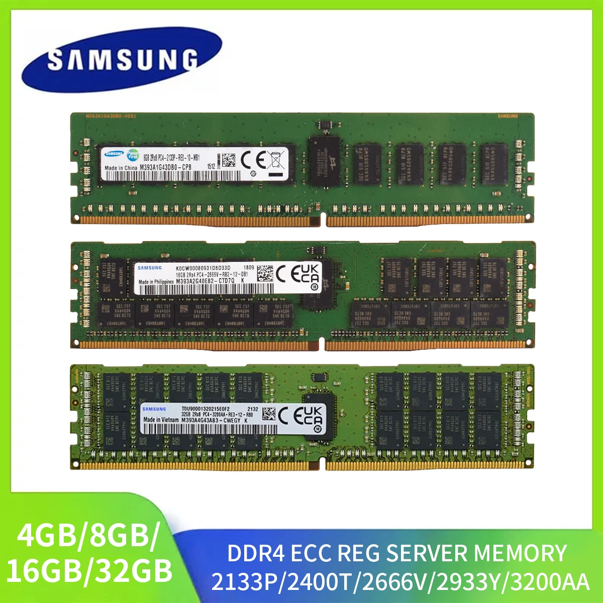 Ddr4 samsung server ram 32gb 16gb 8gb 4gb 2133 2666 2400 2133mhz recc 3200aa 2933y v t p recc server speicher