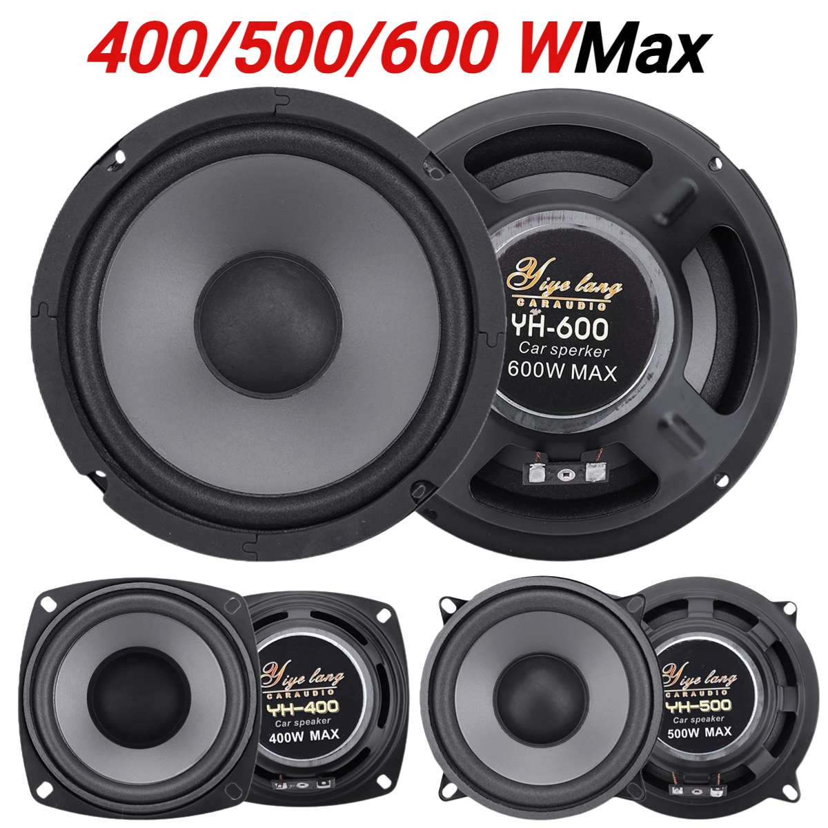 4/400 Zoll Universal Auto Hifi Koaxial Stereo Lautsprecher 500/500w Auto Subwoofer Auto Audio Musik Voll bereich Frequenz lautsprecher Image
