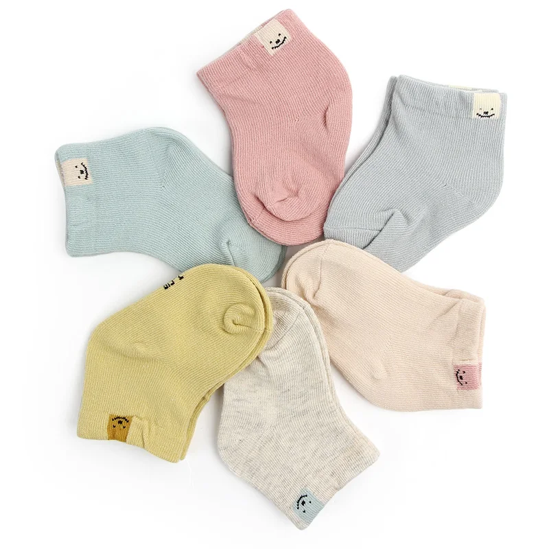 Babys ocken Mehrfach auswahl Set für 6 Paar Strick weiche Baumwolle 9cm für 0-6 Monate Frühling und Herbst niedlichen Kleinkind Neugeborenen Babys ocke Image