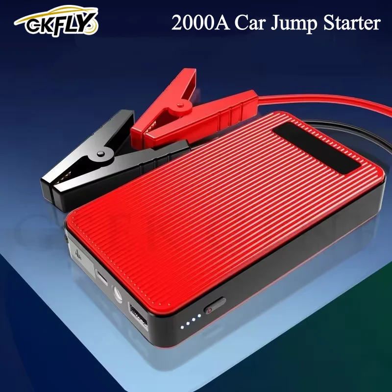 GKFLY 12V 2000A Auto Starthilfe Notfall Batterie Booster 44,4Wh Multifunktions Tragbare Power Bank Laptop Ladegerät Auto Starter Image