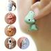 2pcs Animal Cartoon Anime Stud Earrings Cute Dinosaur Little Dog Whale Clay Bite Ear Piercing Funny Jewelry