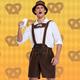 Fête d'Octobre Costume Chemisier / Chemise Lederhosen Couple bavarois Couple Oktoberfest Allemand Munich Prairies Homme Tissu de style traditionnel Chemisier Short