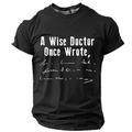 un docteur sage a écrit une fois designer rétro vintage hommes impression 3d t-shirt sports de plein air vacances sortir t-shirt noir armée vert bleu foncé manches courtes col rond chemise printemps