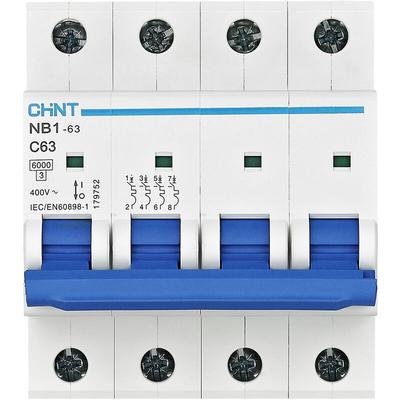 179752 NB1-63 4P C63 6kA db Leitungsschutzschalter 4polig 63 a 240 v, 415 v - Chint Image