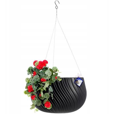 Kadax - Hängetopf, Blumenampel mit Kette und Haken, 32 cm, Anthrazit Image