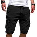 Homme Short Cargo Shorts décontractés Cordon Multi poche Plein Extérieur Des sports Longueur genou Casual Des sports Mélange de Coton Vêtement de rue Short Noir Blanche Non Elastique