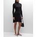 Mock-neck Modal Rib Long-sleeve Mini Dress