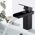 Robinets d'eau en acier inoxydable Bassin noir Chaud Froid Centre commercial Bassin de lavage