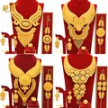 Grand ensemble de bijoux plaqué or 24 carats pour femmes collier indien fête de Dubaï cadeaux de
