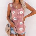 Women's Tank Top Camis Pink Blue Green Floral Button Print Sleeveless Daily Holiday Streetwear Casual V Neck Regular Floral Plus Size L