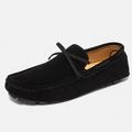 Men's Women's Flats Driving Shoes Plus Size Handmade Shoes Outdoor Work Daily Bowknot Flat Heel Round Toe Classic Casual Comfort Suede Loafer Black Navy Blue Green