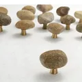 Mini poignée de meuble nordique en pierre naturelle boutons côtelés de garde-robe poignée
