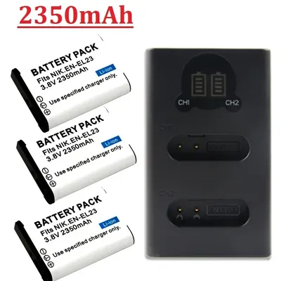 Batterie 2350mAh EN-EL23 EN EL23 + chargeur LED pour Nikon Coolpix B700 P610s Pfemale P900s S810c