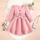 Robe décontractée rose à manches longues pour fille de 2 à 8 ans vêtements de princesse à la mode