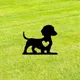 Silhouette de chien intelligent d'art de fer pieu de jardin signe de cour en métal art de cour