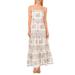 Floral Tiered Linen Blend Sundress - Natural - Cece Dresses