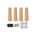 4Pcs Pieds de Meuble Bois Droit 20cm,Pieds Table Basse Bois Pieds Bois Chêne Meubles en Bois Massif