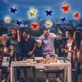 Wamans Independence Day Lighting Strip 4th of July Lights-Red White and Blue Lights Star Lights String Plug in Indoor Outdoor String Lights Ideal for Any Patriotic Decorations & Independence Day