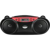 GPX Inc. Portable Top-Loading CD Boombox with AM/FM Radio and 3.5mm Line In for MP3 Device - Red/Black
