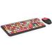 Andoer 666 Keyboard Combo Wireless 2.4G Mixed Color Keyboard Set with Round Punk Keycaps Ideal for Girls